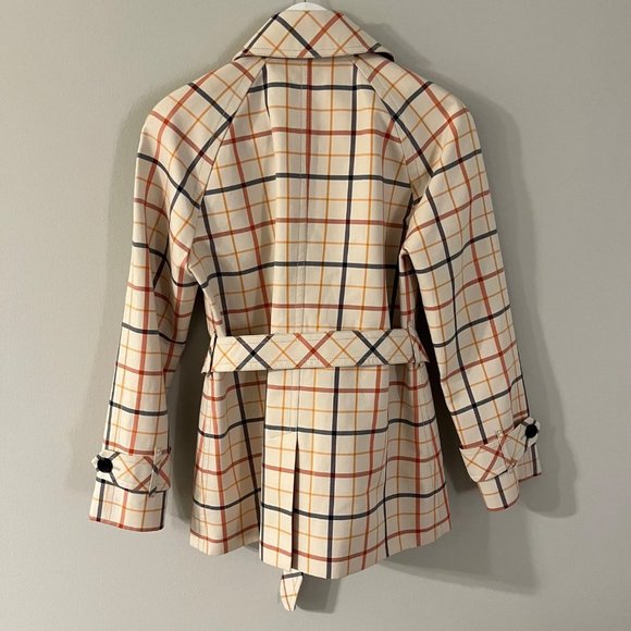 Coach Tattersall Plaid Trench Coat Size Small - Picture 2 of 7